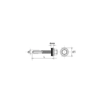 WKRĘT SAMOWIERTNY IMPAX Z EPDM #12MM RAL5010 5.5*32MM