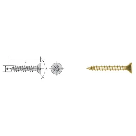 WKRĘT DO DREWNA OCYNK ŻÓŁTY PEŁNY GWINT 4.5*16MM