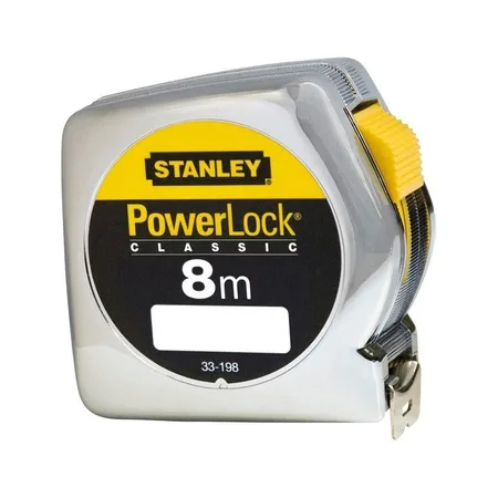 MIARA POWERLOCK, CHROMOWANA OBUDOWA PLASTIKOWA 8M/25MM [L]